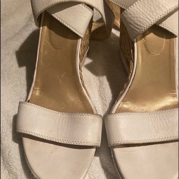 Stuart Weitzman white wedges